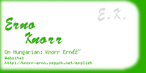 erno knorr business card